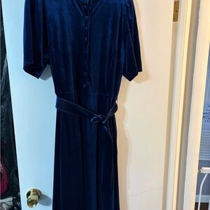 Boden blue velvet dress